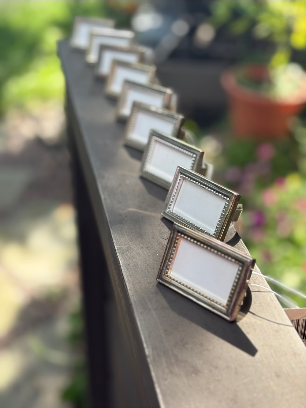 Vintage Silver Tone Place Card Napkin Rings Set of 9
